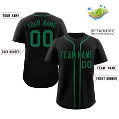 Black Green Authentic Classic Baseball Jersey 2