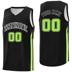 Black Green Classic Athletic Casual Basketball Jersey