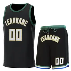 Black Green Classic Sets Basketball Jersey 1