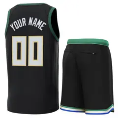 Black Green Classic Sets Basketball Jersey 3