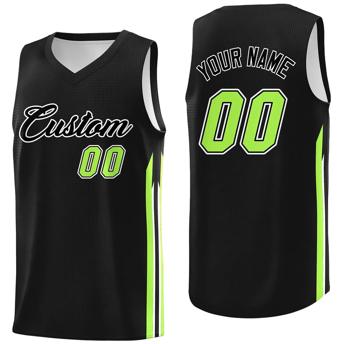 Black Green Classic Sport Game Basketball Jersey