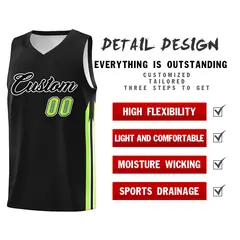 Black Green Classic Sport Game Basketball Jersey 4