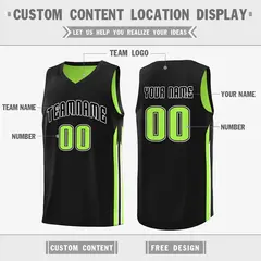 Black Green Double Side Training Basketball Jersey 2