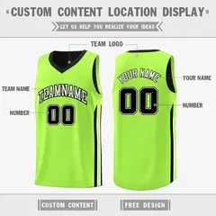 Black Green Double Side Training Fashion Basketball Jersey 3