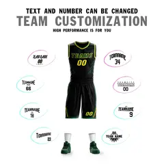 Black Green-Gold Graffiti Claw Pattern Basketball Jersey 4
