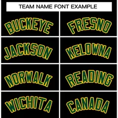 Black Green-Gold Raglan Varsity Full-Snap Letterman Jacket 3
