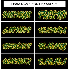 Black Green-Gold Raglan Varsity Full-Snap Letterman Jacket 3