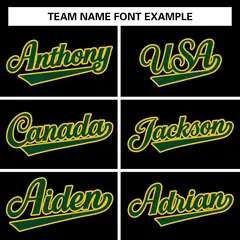 Black Green-Gold Raglan Varsity Full-Snap Letterman Jacket 5