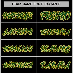Black Green-Gold Raglan Varsity Full-Snap Letterman Jacket 5