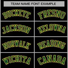 Black Green-Gold Raglan Varsity Full-Snap Letterman Jacket 5