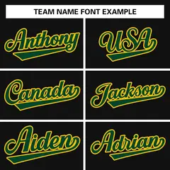 Black Green-Gold Raglan Varsity Full-Snap Letterman Jacket 5