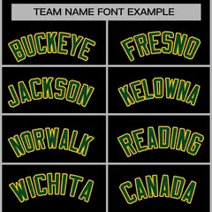 Black Green-Gold Raglan Varsity Full-Snap Letterman Jacket 5