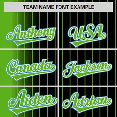 Black Green Gradient Pinstripe Full-Snap Letterman Jacket 3