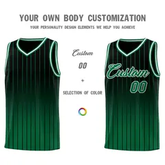 Black Green Gradient Stripe Fashion Basketball Jersey 3