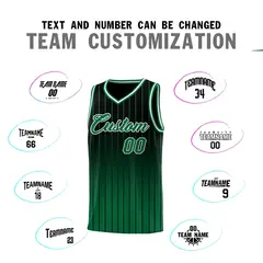 Black Green Gradient Stripe Fashion Basketball Jersey 4