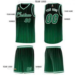 Black Green Gradient Stripe Fashion Basketball Jersey 5