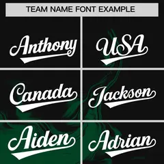 Black Green Ink Pattern Authentic Baseball Jersey 3
