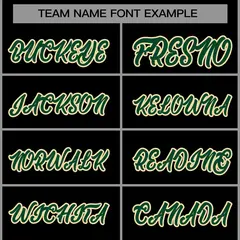 Black Green-Khaki Raglan Varsity Full-Snap Letterman Jacket 5