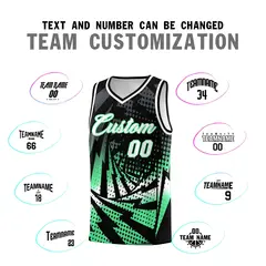 Black Green Lightning Halftone Dot Uniform Basketball Jersey 4