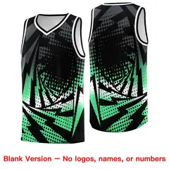 Black Green Lightning Halftone Dot Uniform Basketball Jersey 6