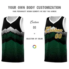 Black Green Mountain Fade Gradient Fashion Basketball Jersey 3