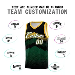 Black Green Mountain Fade Gradient Fashion Basketball Jersey 4