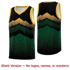 Black Green Mountain Fade Gradient Fashion Basketball Jersey 6