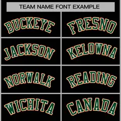 Black Green-Orange Varsity Full-Snap Letterman Jacket 5