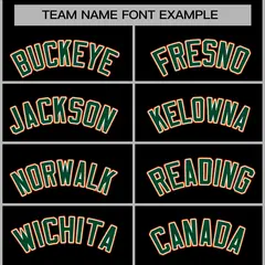 Black Green-Orange Varsity Full-Snap Letterman Jacket 5