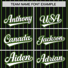Black Green Pinstripe Raglan Varsity Letterman Jacket 3