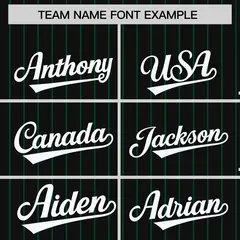 Black Green Pinstripe Raglan Varsity Letterman Jacket 3