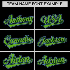 Black Green Powder Blue Sleeve Flag Lace Baseball Jersey 3
