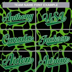 Black Green Spotted Full-Zip Letterman Varsity Bomber Jacket 5