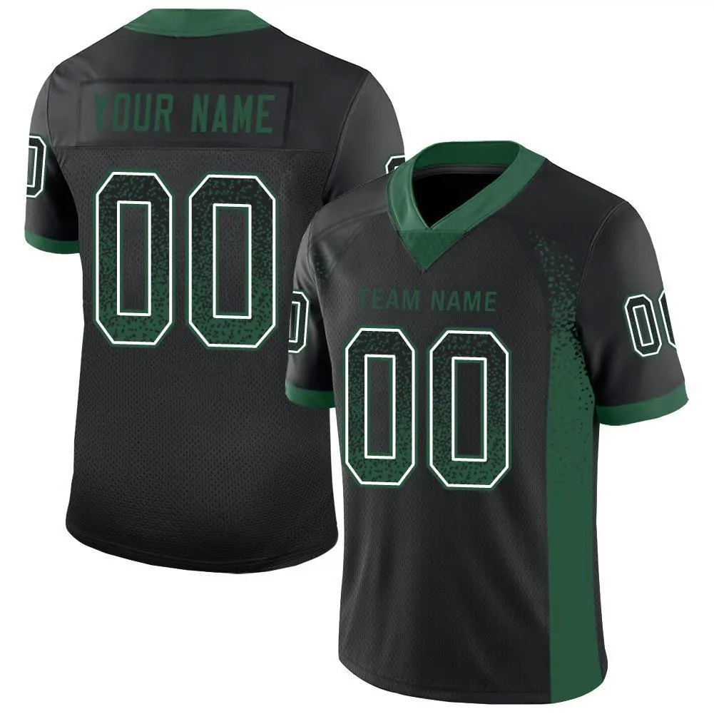 Black Green-White Drift Fashion Mesh Football Jersey