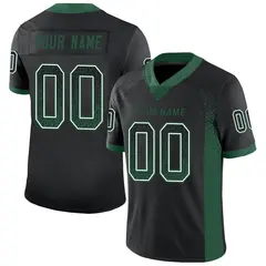 Black Green-White Drift Fashion Mesh Football Jersey 1