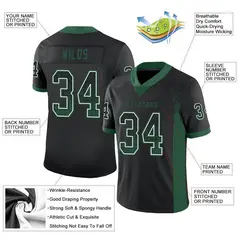 Black Green-White Drift Fashion Mesh Football Jersey 2