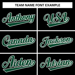 Black Green-White Full-Snap Varsity Letterman Jacket 3