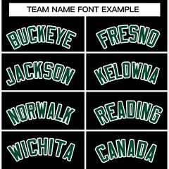 Black Green-White Full-Snap Varsity Letterman Jacket 3