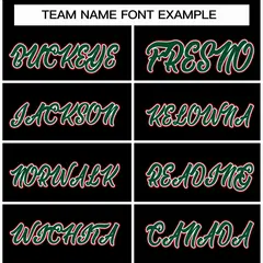 Black Green-White Full-Snap Varsity Letterman Jacket 3