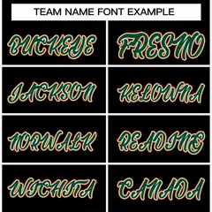 Black Green-White Full-Snap Varsity Letterman Jacket 3