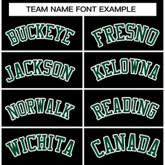 Black Green-White Full-Snap Varsity Letterman Jacket 3