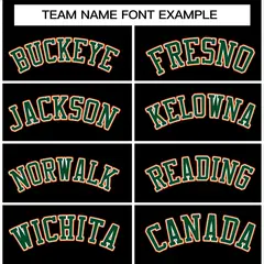 Black Green-White Full-Snap Varsity Letterman Jacket 3