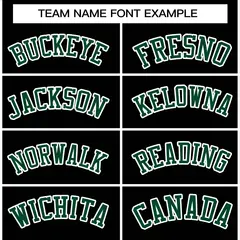 Black Green-White Full-Snap Varsity Letterman Jacket 5