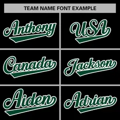 Black Green-White Full-Snap Varsity Letterman Jacket 5