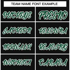 Black Green-White Raglan Varsity Full-Snap Letterman Jacket 3