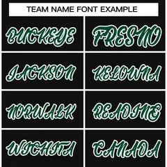 Black Green-White Raglan Varsity Full-Snap Letterman Jacket 5