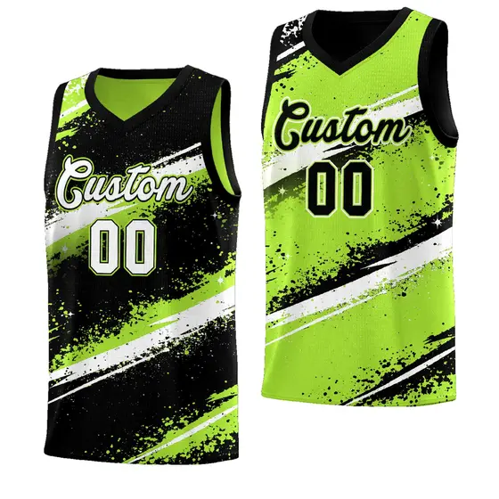 Black Green White Reversible Basketball Jersey Stellar Strike Series