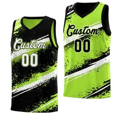 Black Green White Reversible Basketball Jersey Stellar Strike Series 1