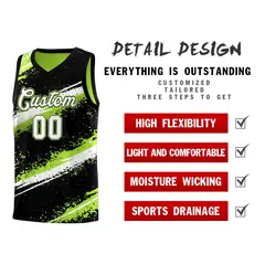 Black Green White Reversible Basketball Jersey Stellar Strike Series 3