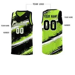 Black Green White Reversible Basketball Jersey Stellar Strike Series 4